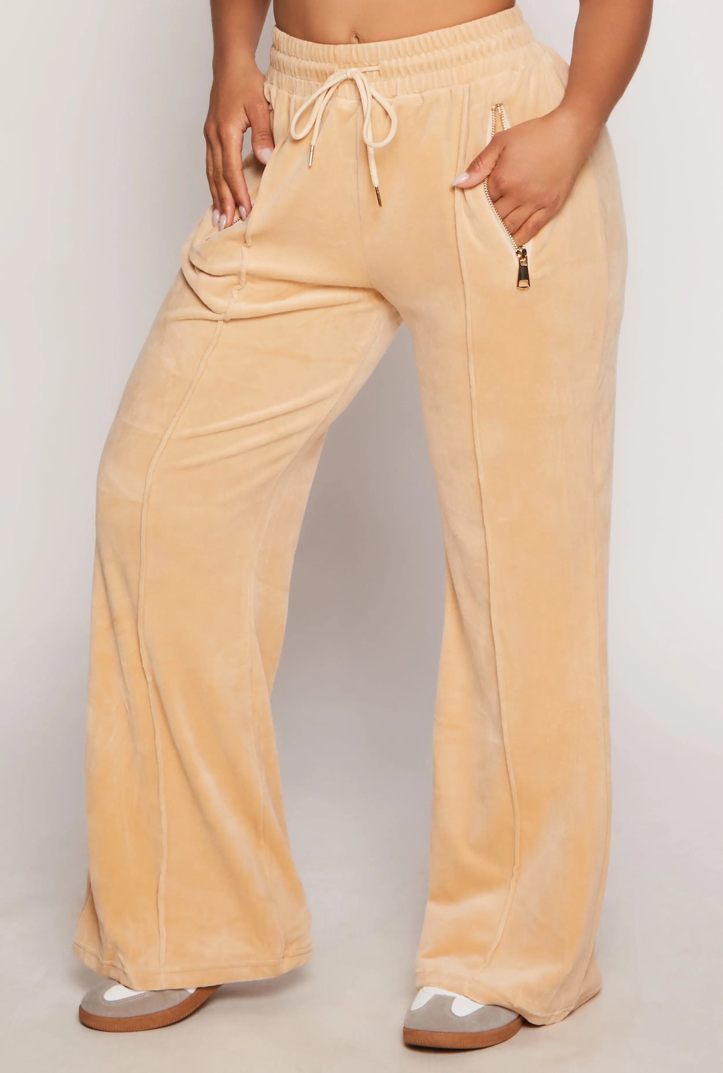 Velour Zip Pocket Wide Leg Pants sold by Rainbow product image thumbnail 2