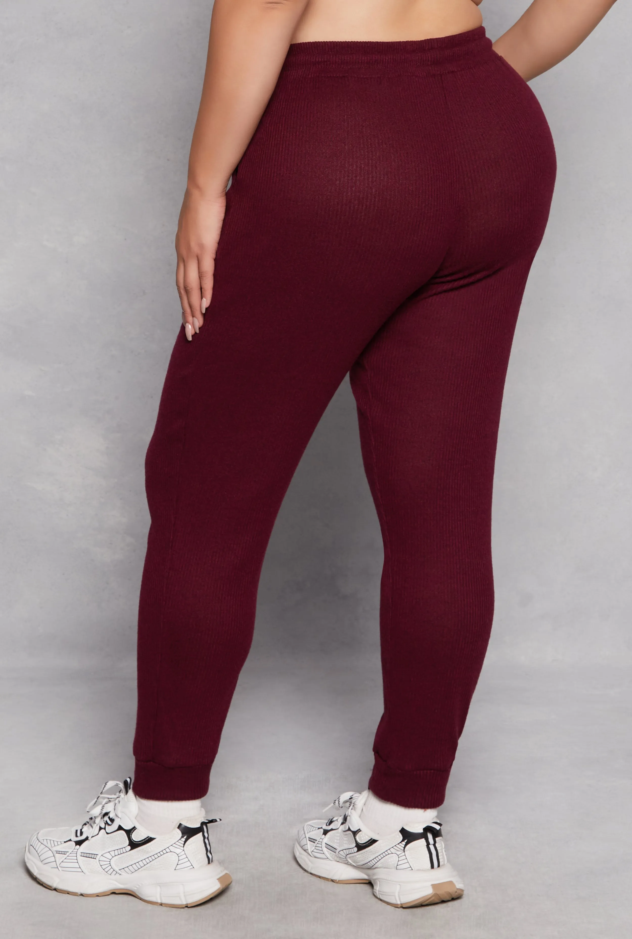 Plus Size Daisy Ribbed Brushed Knit Joggers sold by Rainbow product image thumbnail 3