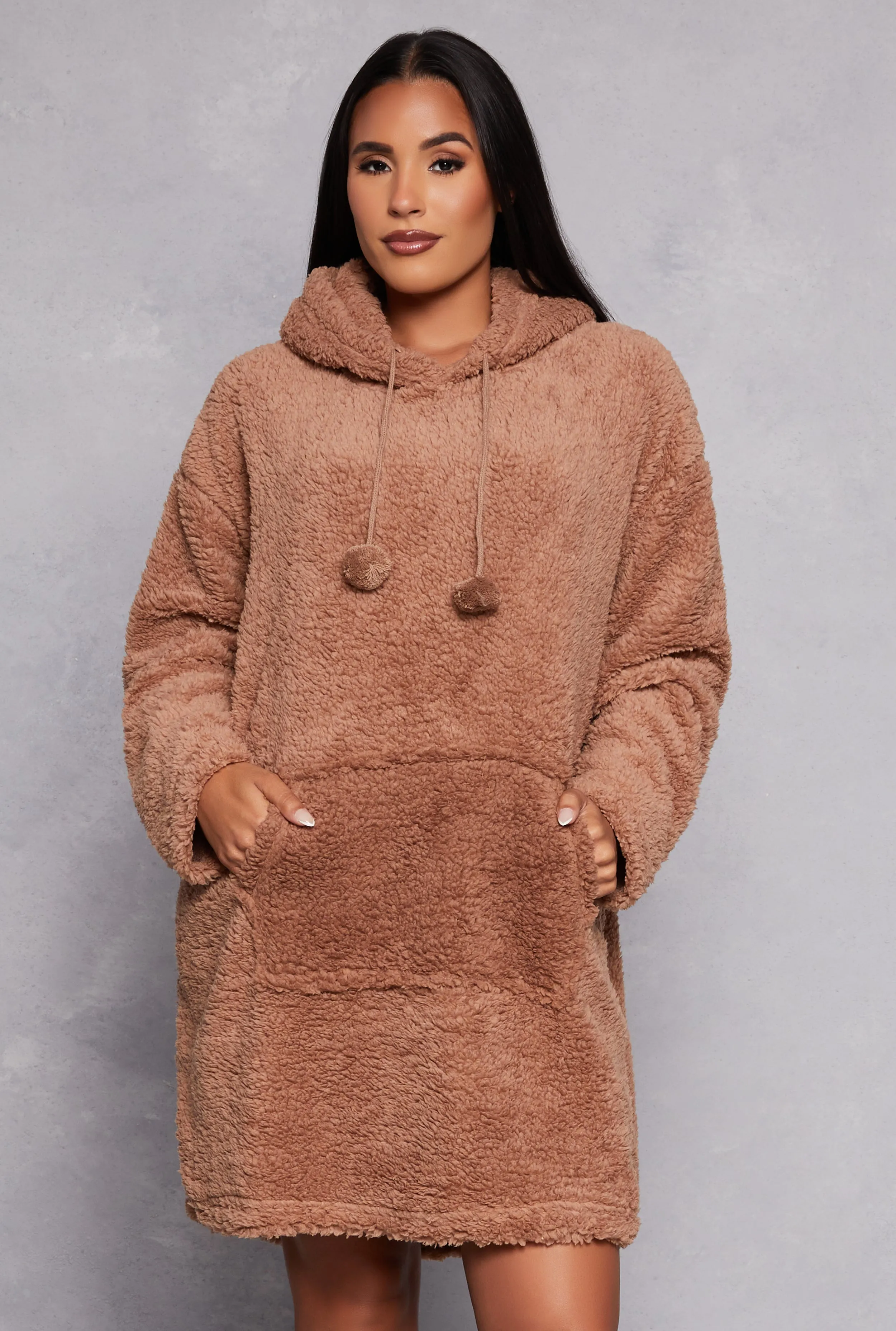 Sherpa Kangaroo Pocket Blanket Hoodie sold by Rainbow product image thumbnail 3