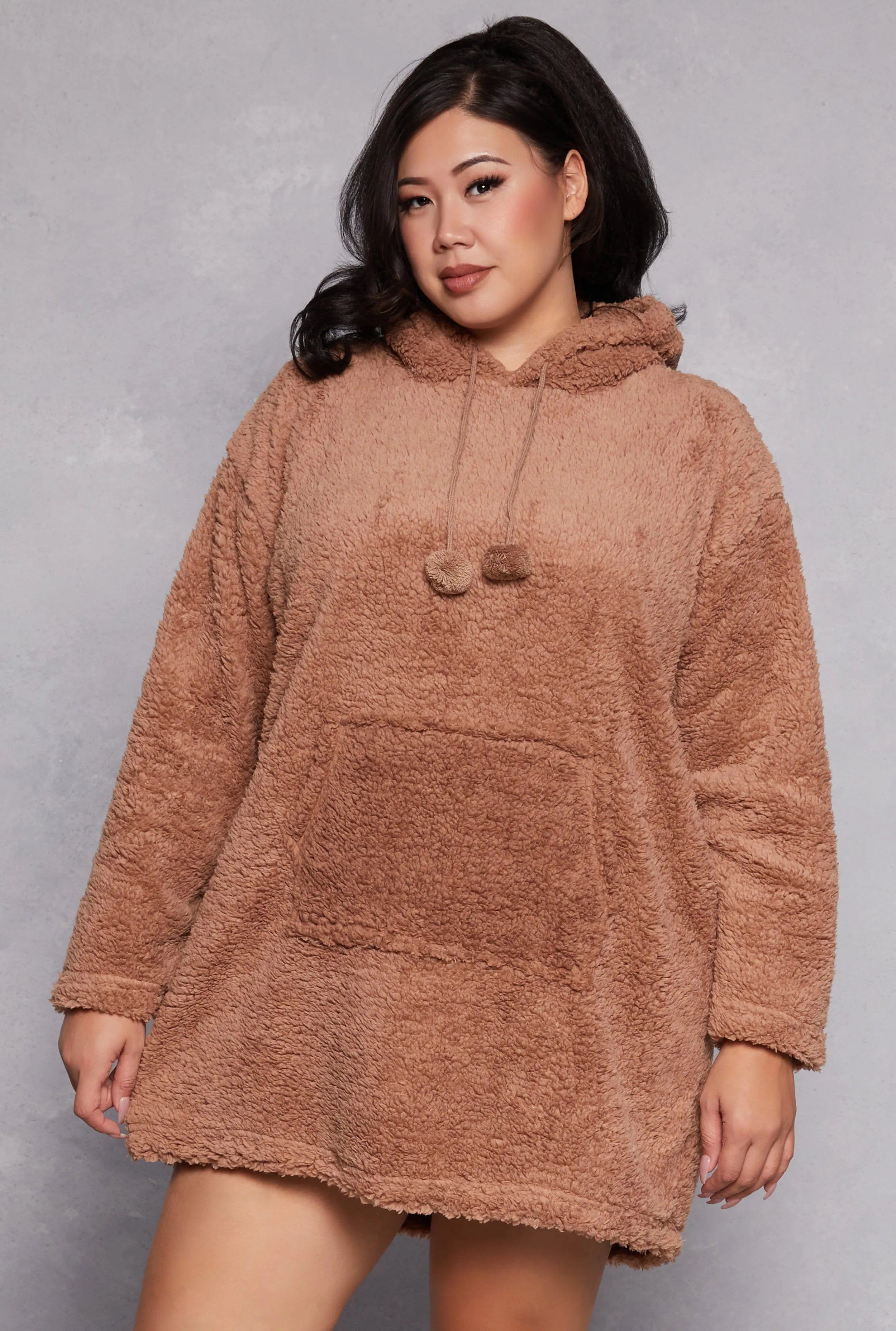 Sherpa Kangaroo Pocket Blanket Hoodie sold by Rainbow