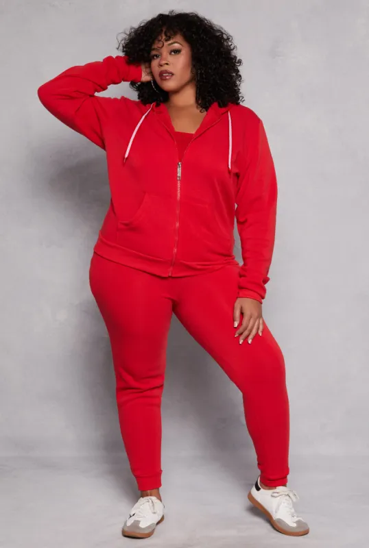 Plus Size Fleece High Waist Joggers sold by Rainbow