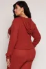 Plus Size Daisy Brushed Knit Zip Front Hoodie sold by Rainbow
