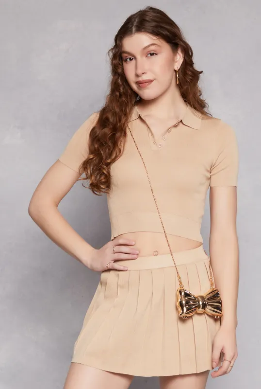 Cropped Short Sleeve Polo Shirt sold by Rainbow