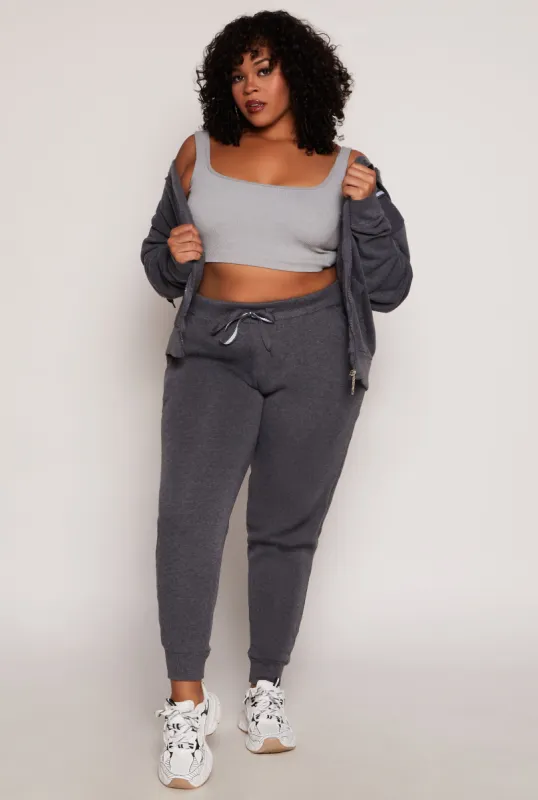 Plus Size Fleece High Waist Joggers sold by Rainbow