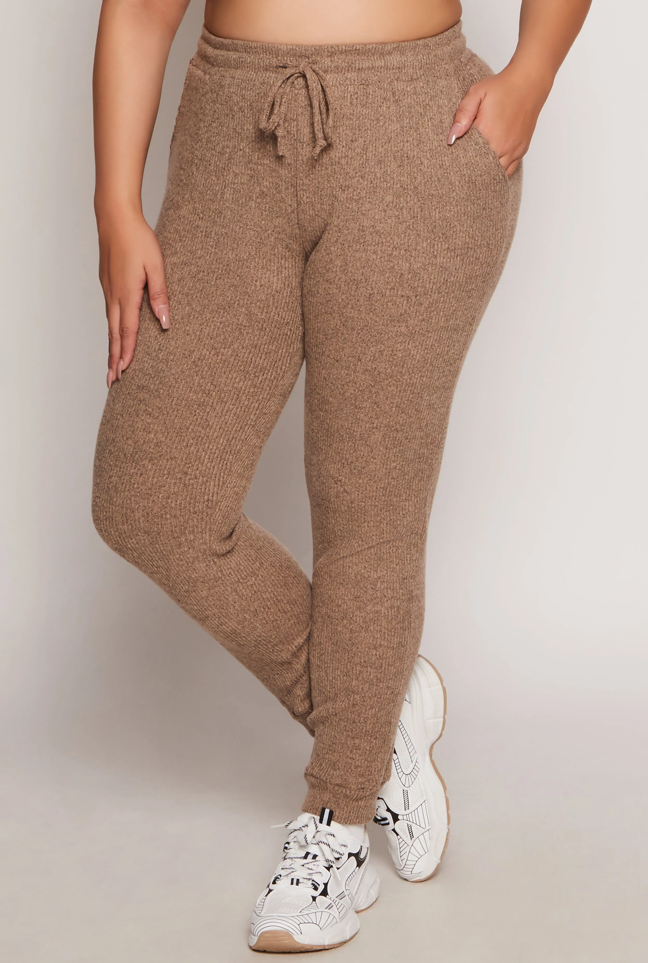 Plus Size Daisy Ribbed Brushed Knit Joggers sold by Rainbow product image thumbnail 2
