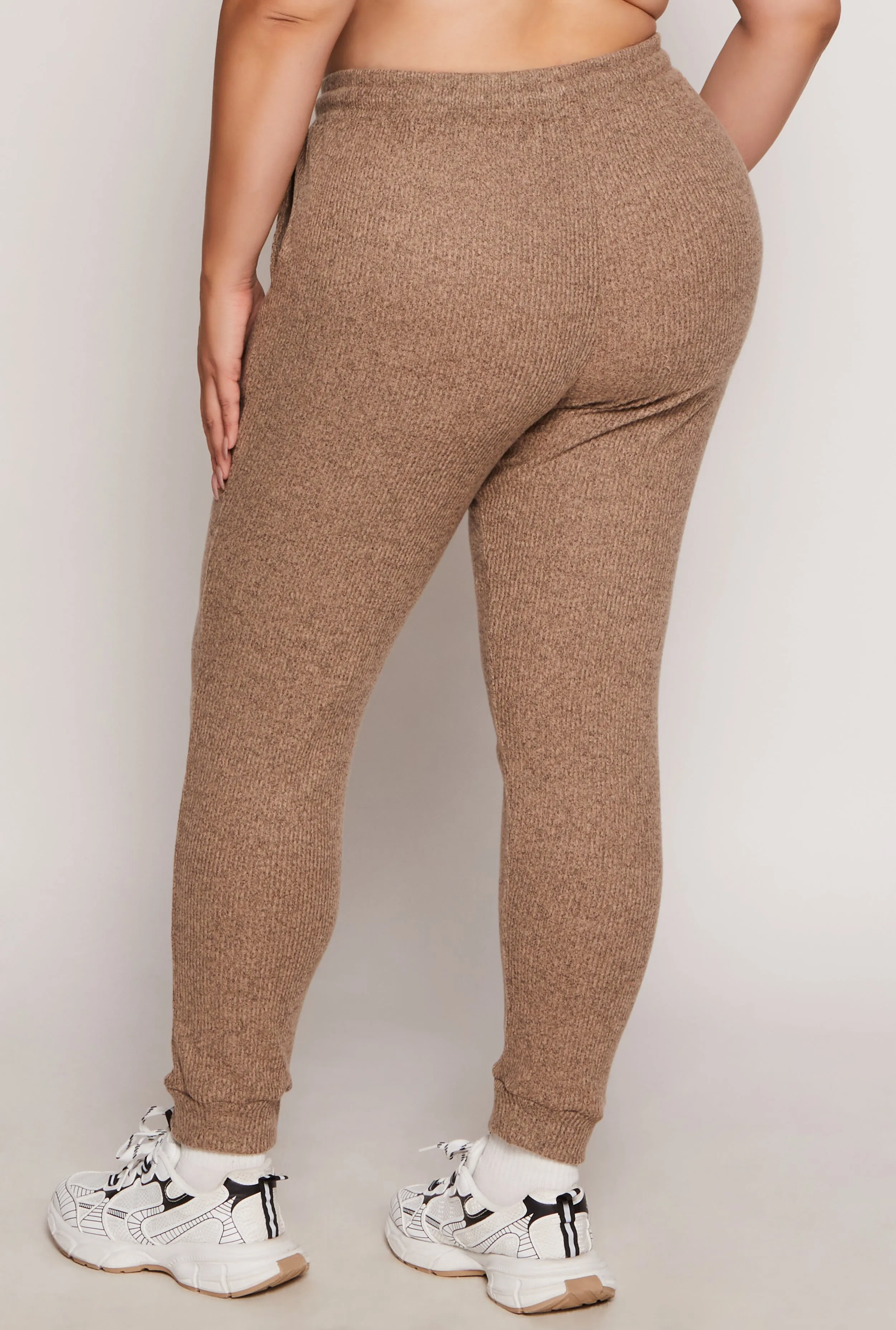 Plus Size Daisy Ribbed Brushed Knit Joggers sold by Rainbow product image thumbnail 3