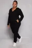 Plus Size Daisy Ribbed Brushed Knit Joggers sold by Rainbow