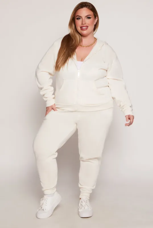 Plus Size Fleece High Waist Joggers sold by Rainbow