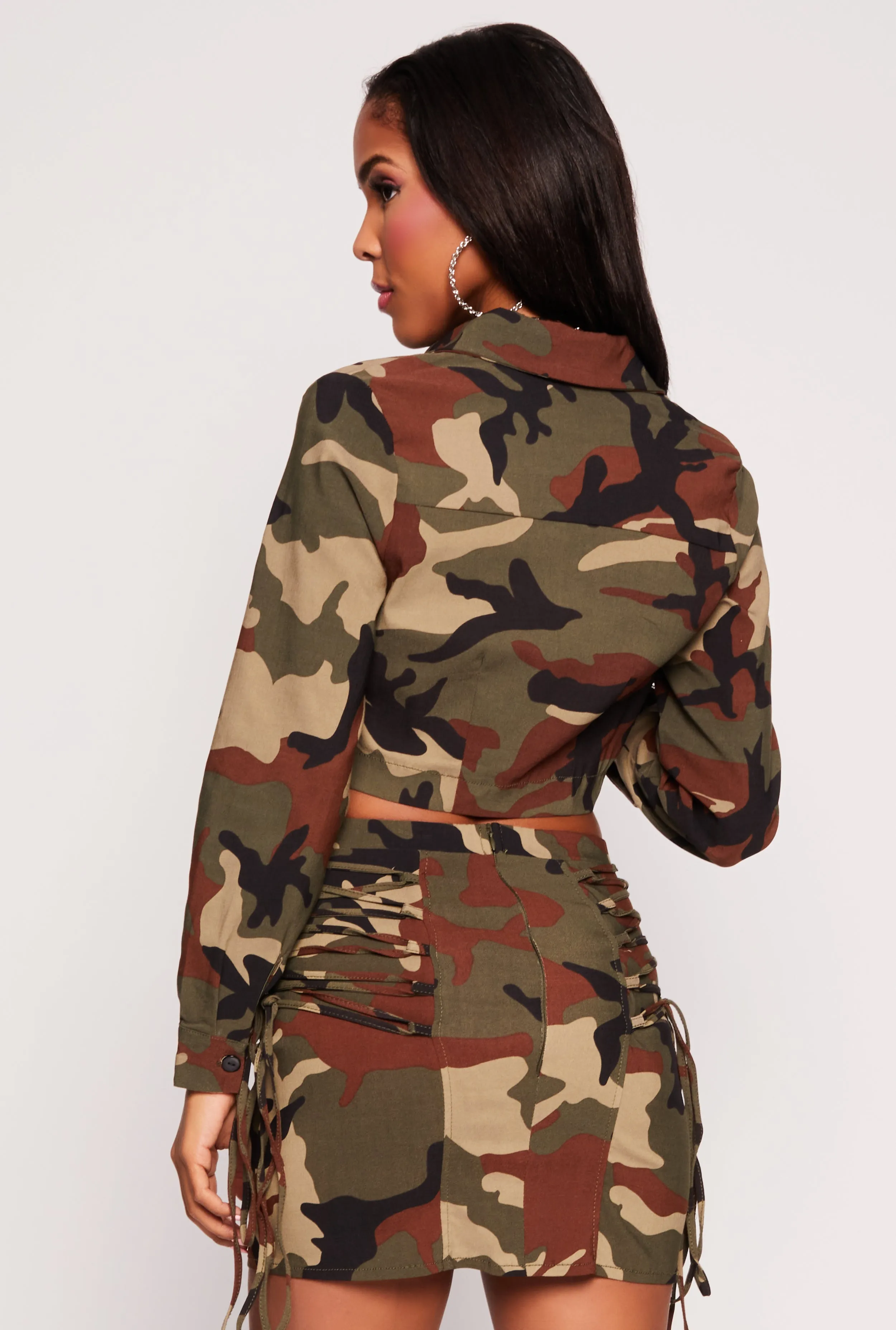 Hyperstretch Cropped Button Front Shirt sold by Rainbow product image thumbnail 3