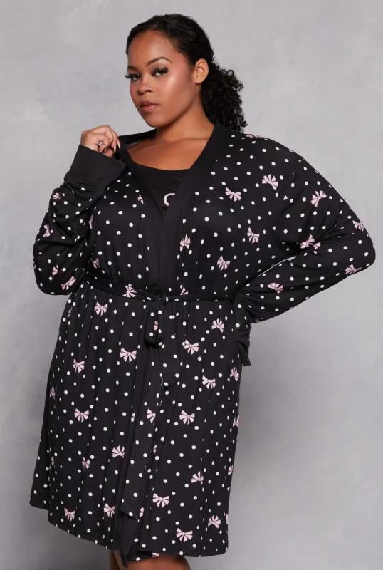 Plus Size Girl Gang Graphic Cami Nightgown with Robe sold by Rainbow