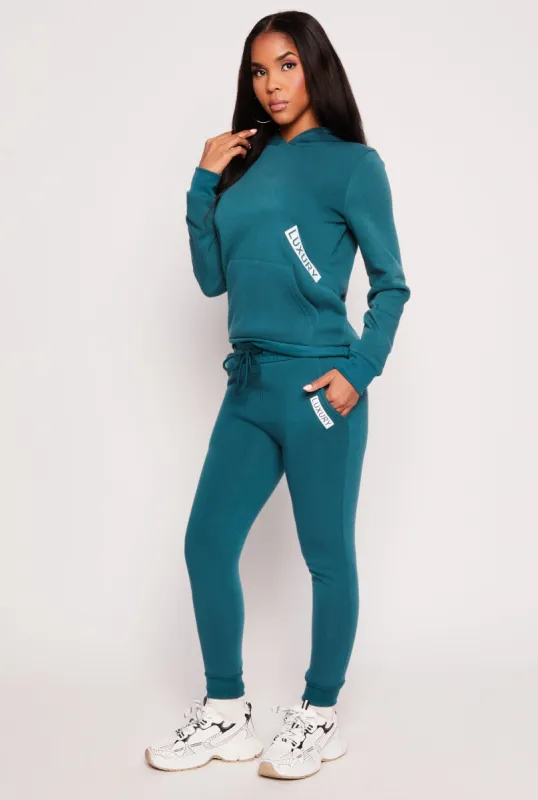 Fleece Luxury Graphic Drawstring Joggers sold by Rainbow