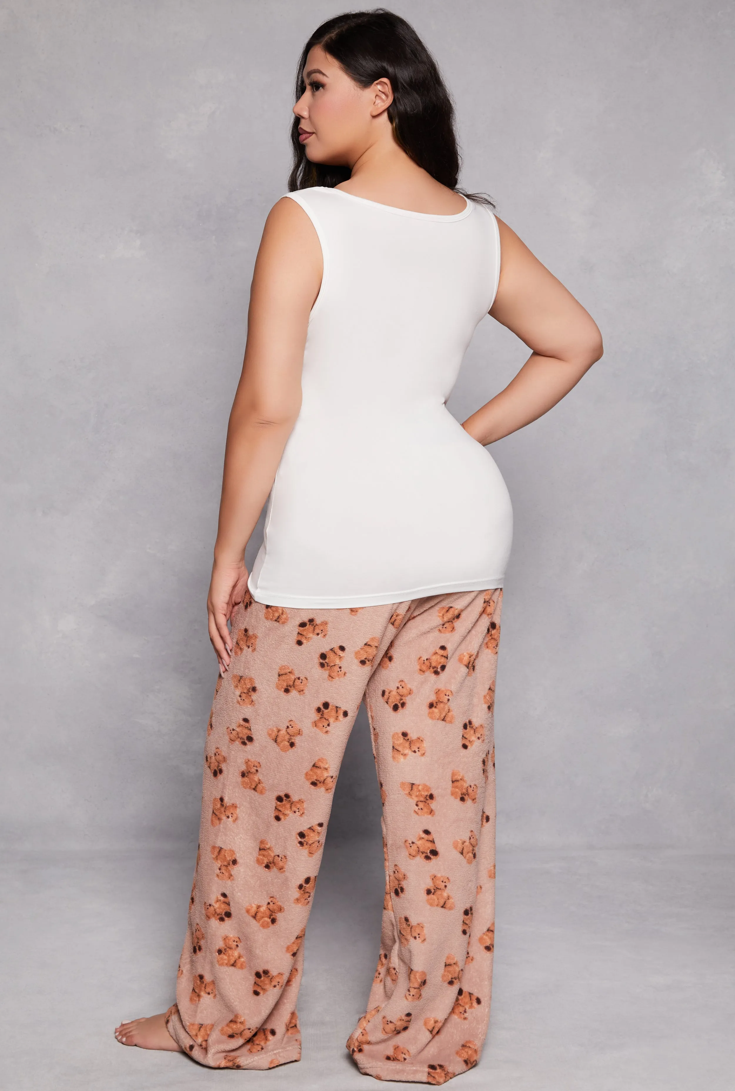 Plus Size Love Yourself Pajama Tank Top and Bear Print Pants sold by Rainbow product image thumbnail 2
