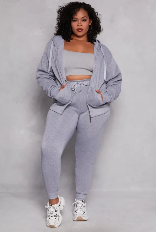 Plus Size Fleece High Waist Joggers sold by Rainbow