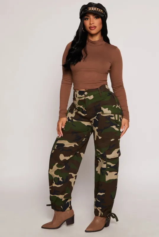 Almost Famous Camo High Waisted Cargo Pants sold by Rainbow