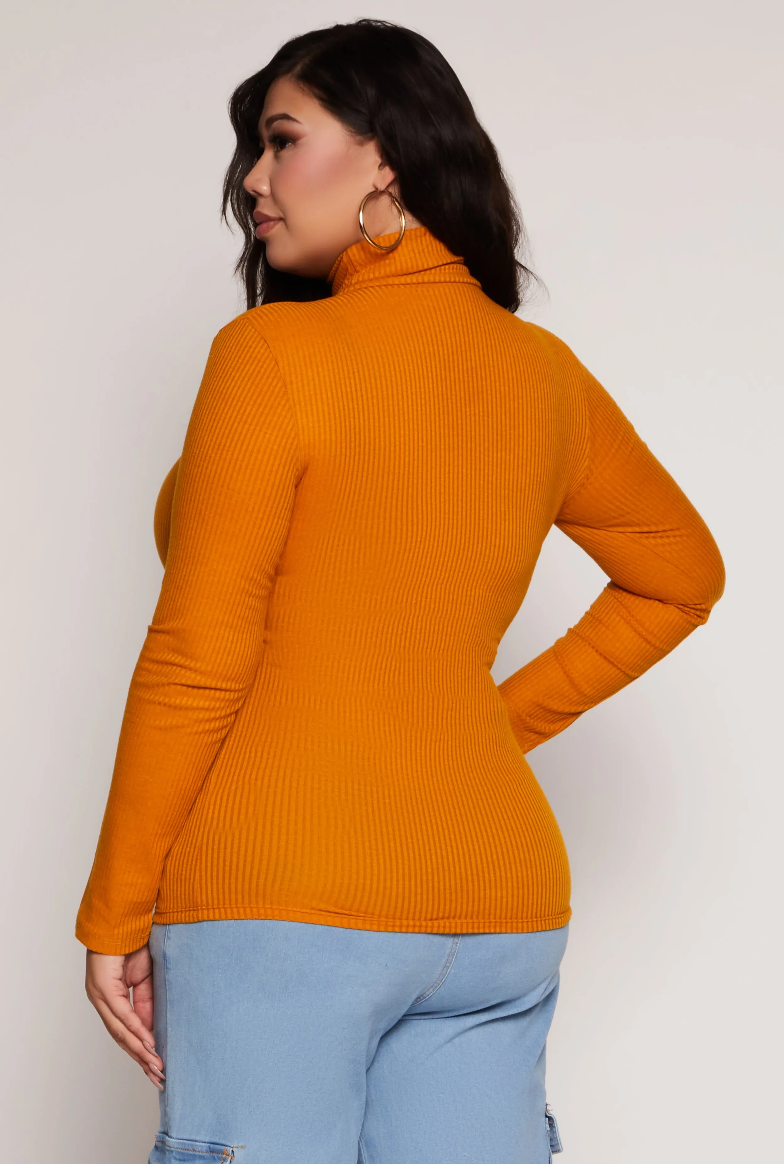 Plus Size Basic Ribbed Knit Turtleneck Top sold by Rainbow product image thumbnail 3