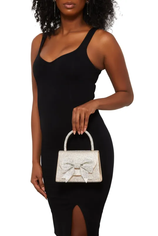 Rhinestone Bow Convertible Handbag sold by Rainbow