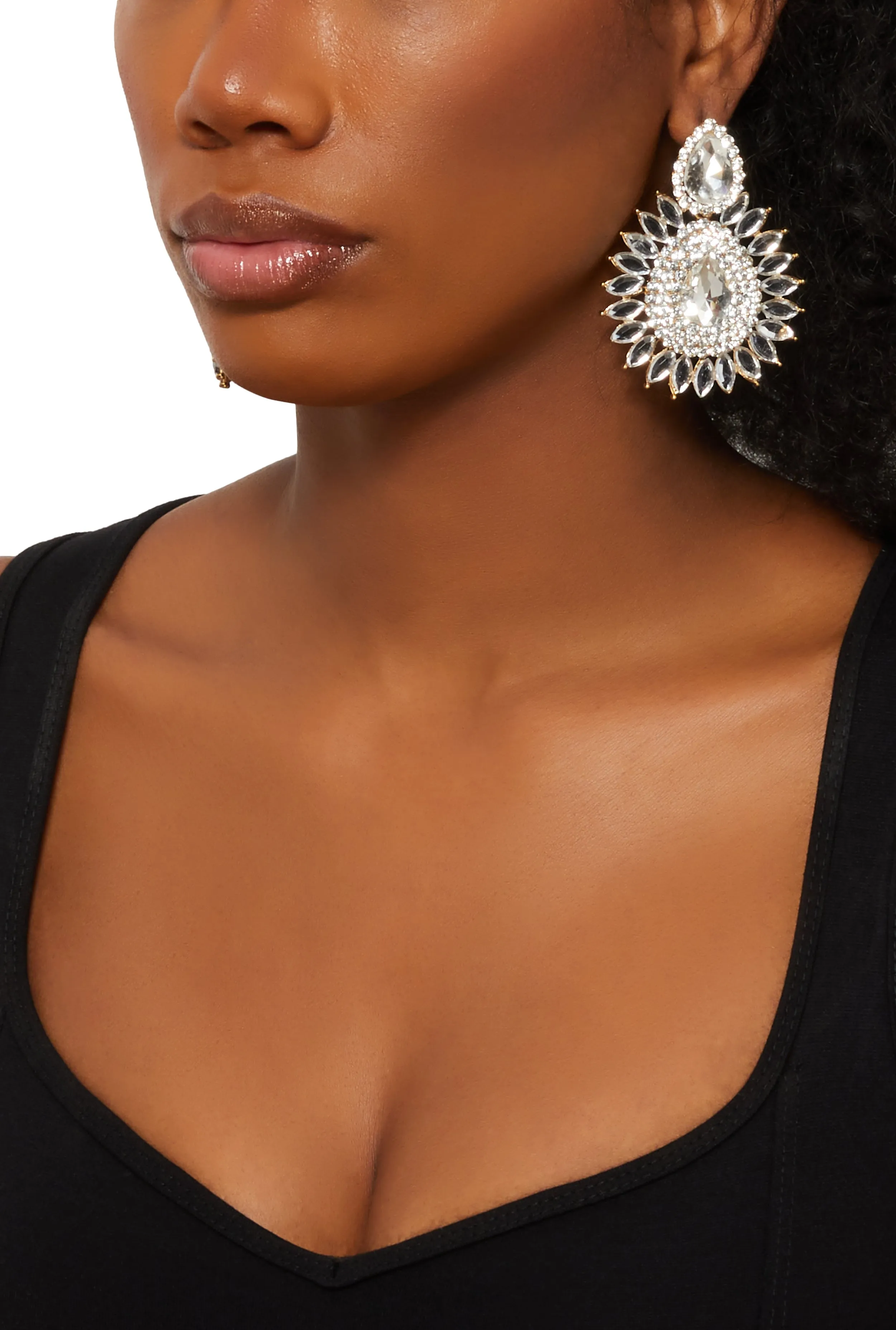 Cubic Zirconia Chandelier Drop Earrings sold by Rainbow