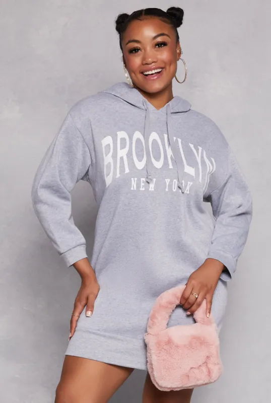 Plus Size Brooklyn New York Hoodie Dress sold by Rainbow