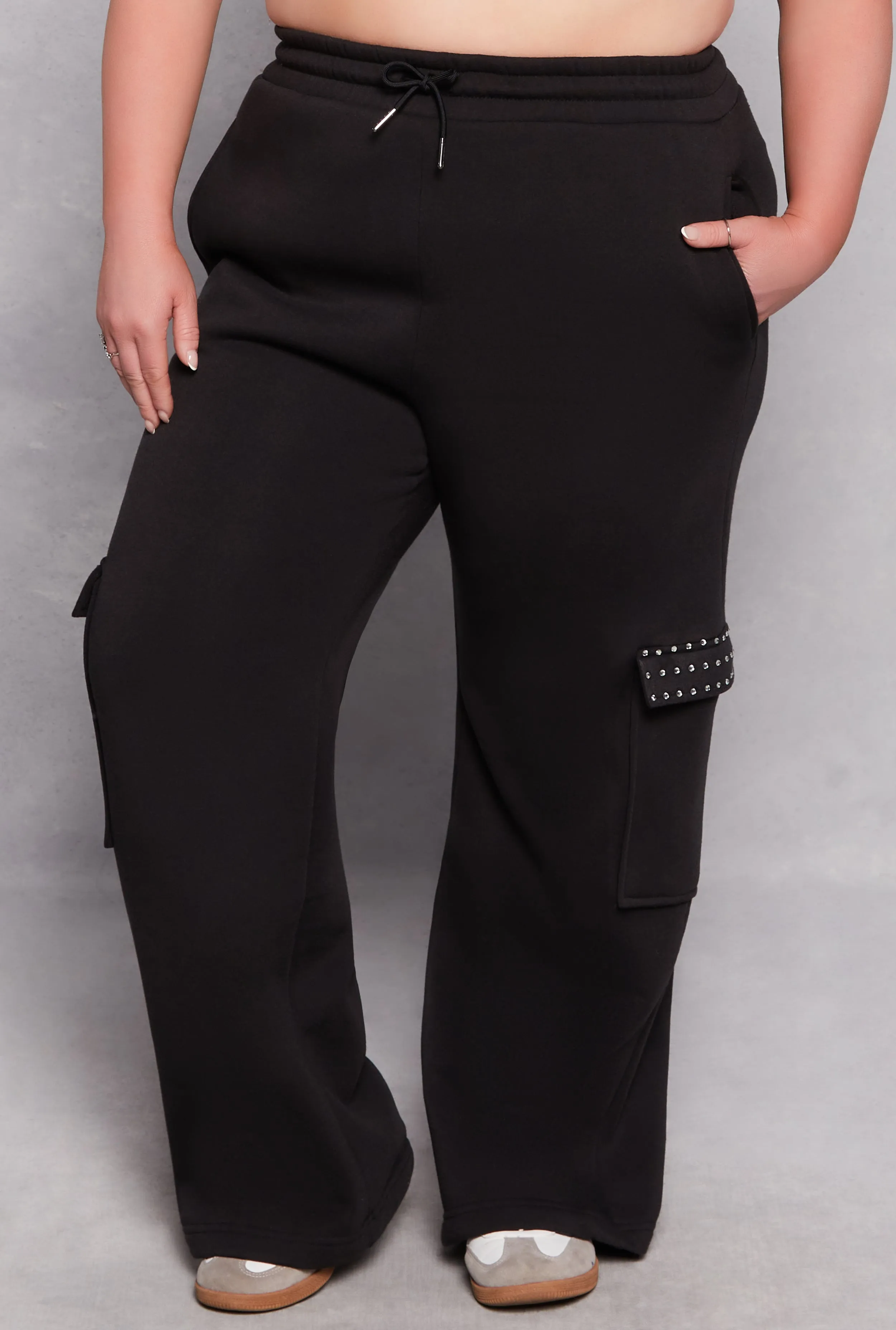 Plus Size Almost Famous Rhinestone Pocket Sweatpants sold by Rainbow product image thumbnail 2