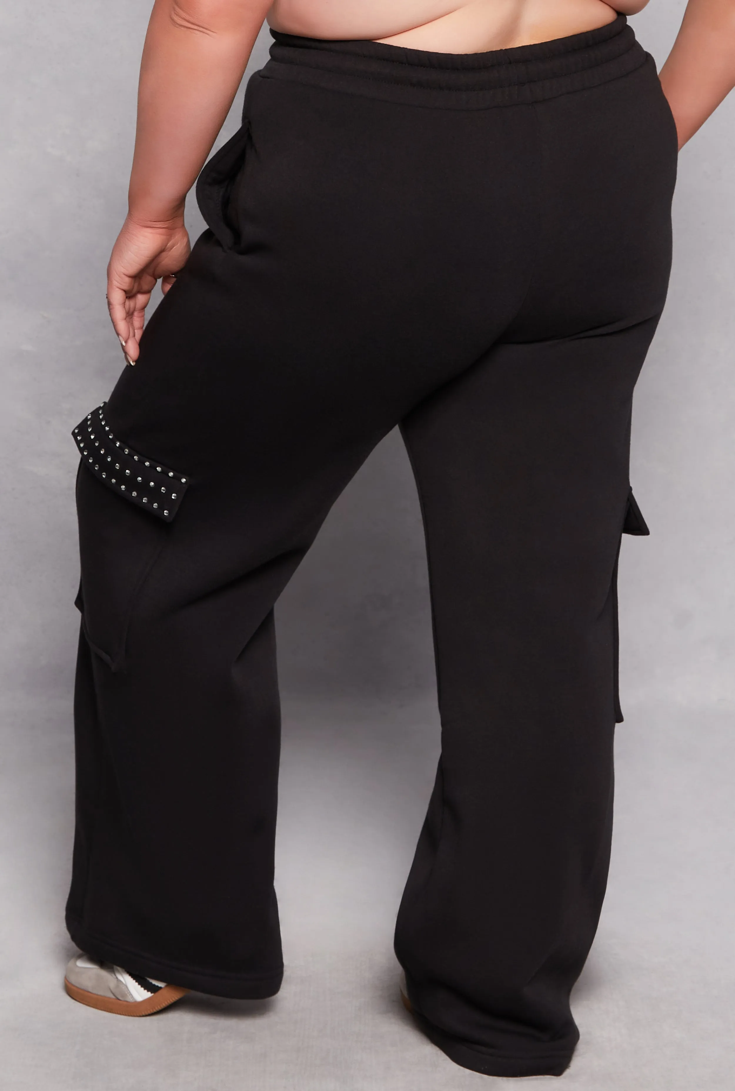 Plus Size Almost Famous Rhinestone Pocket Sweatpants sold by Rainbow product image thumbnail 3