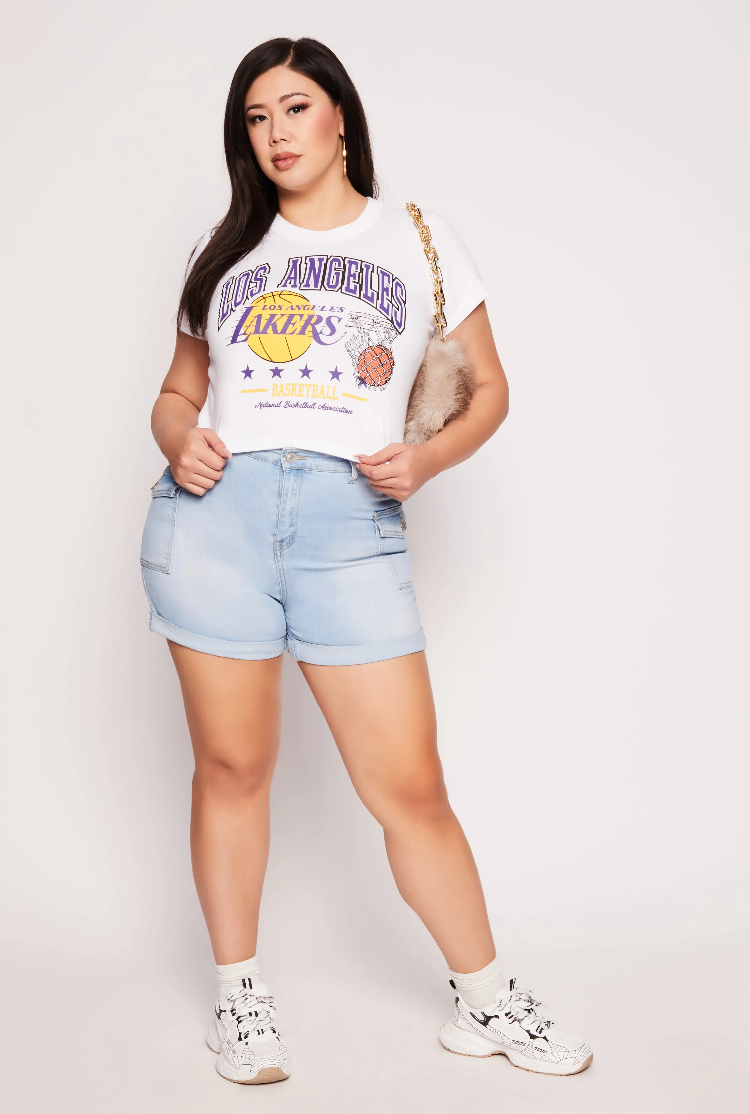 Plus Size NBA Los Angeles Lakers Graphic Crop Top sold by Rainbow product image thumbnail 2