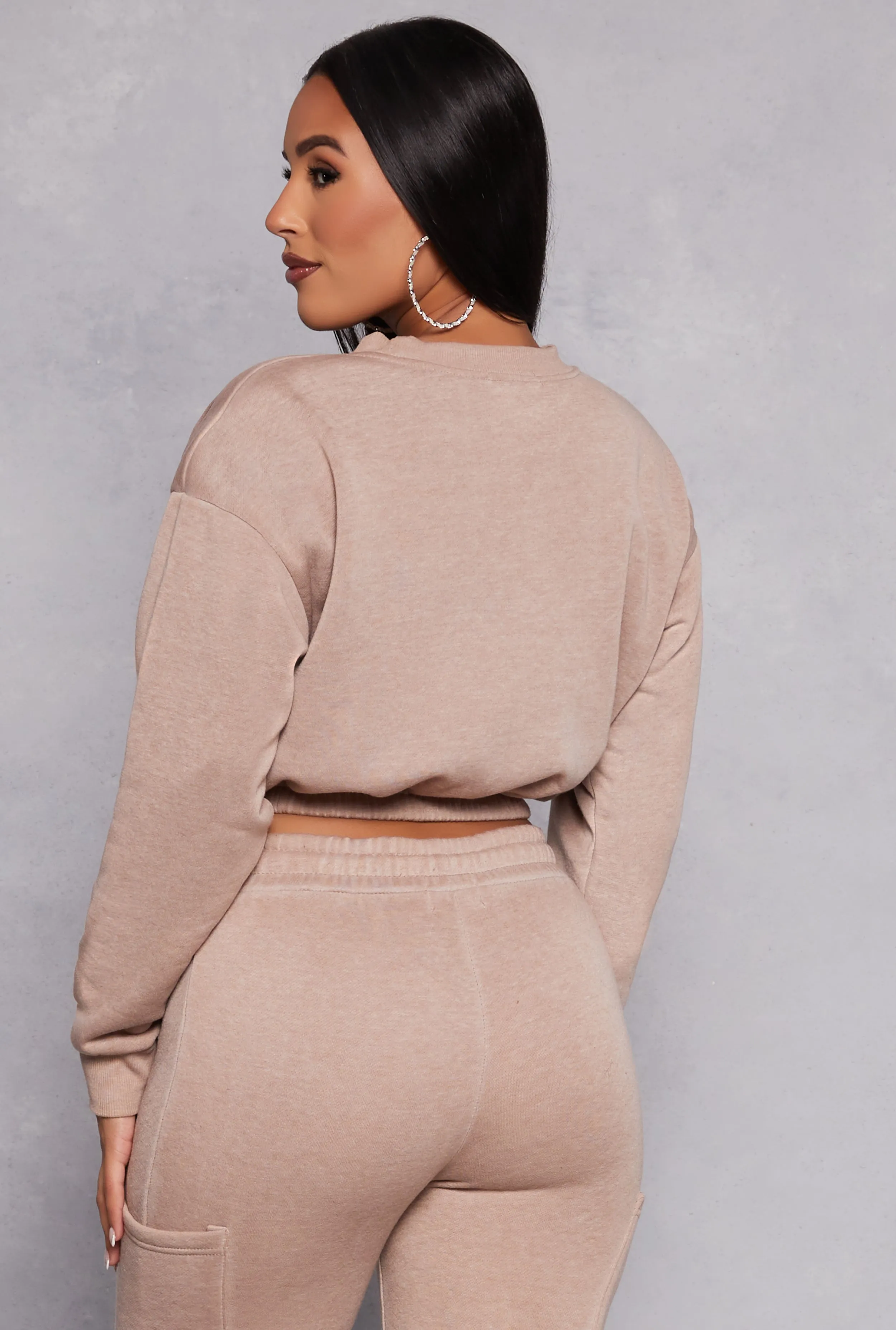 Elastic Waist Cropped Sweatshirt sold by Rainbow product image thumbnail 3