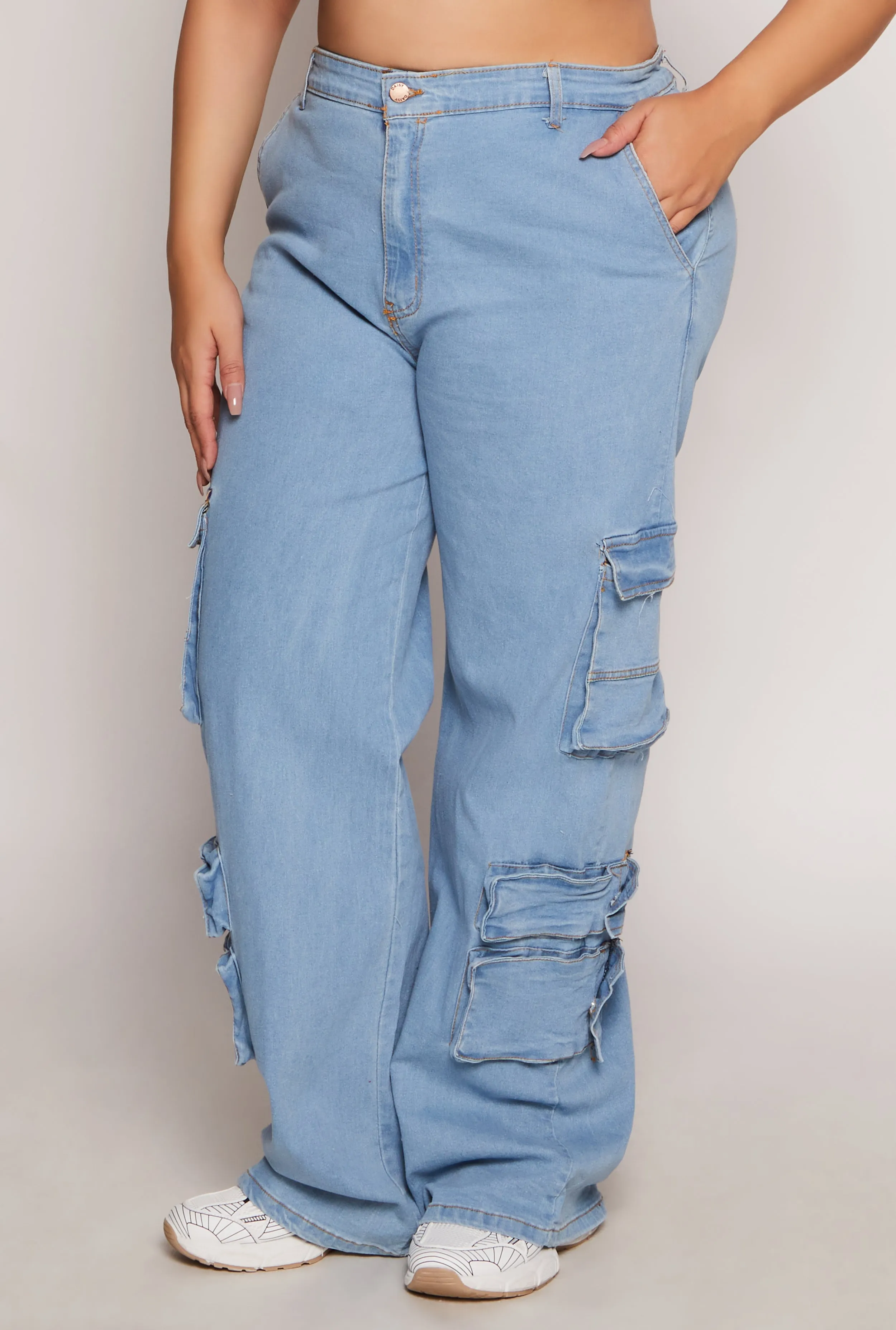 Plus Size Daisy Wide Leg Cargo Jeans sold by Rainbow product image thumbnail 2