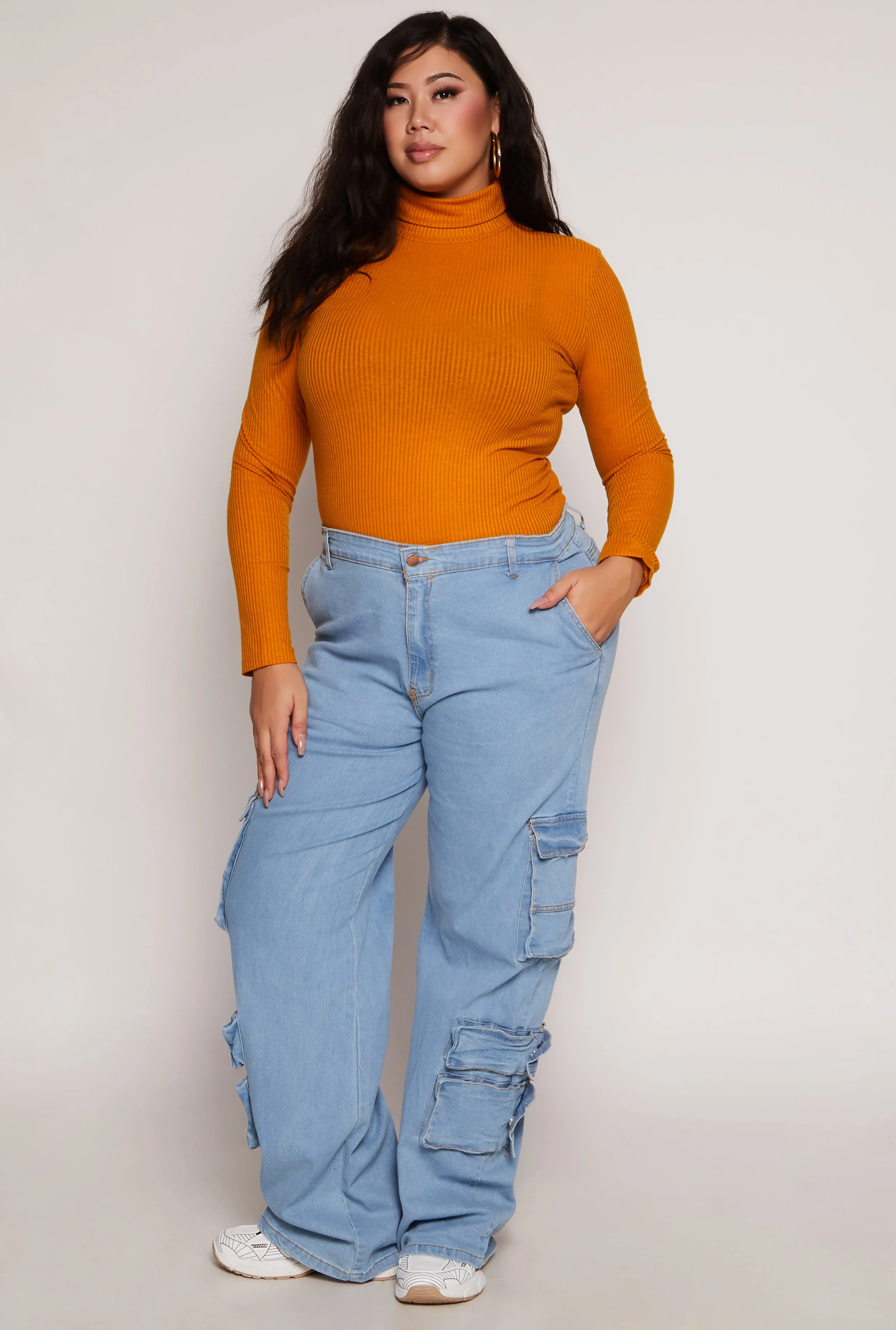 Plus Size Daisy Wide Leg Cargo Jeans sold by Rainbow