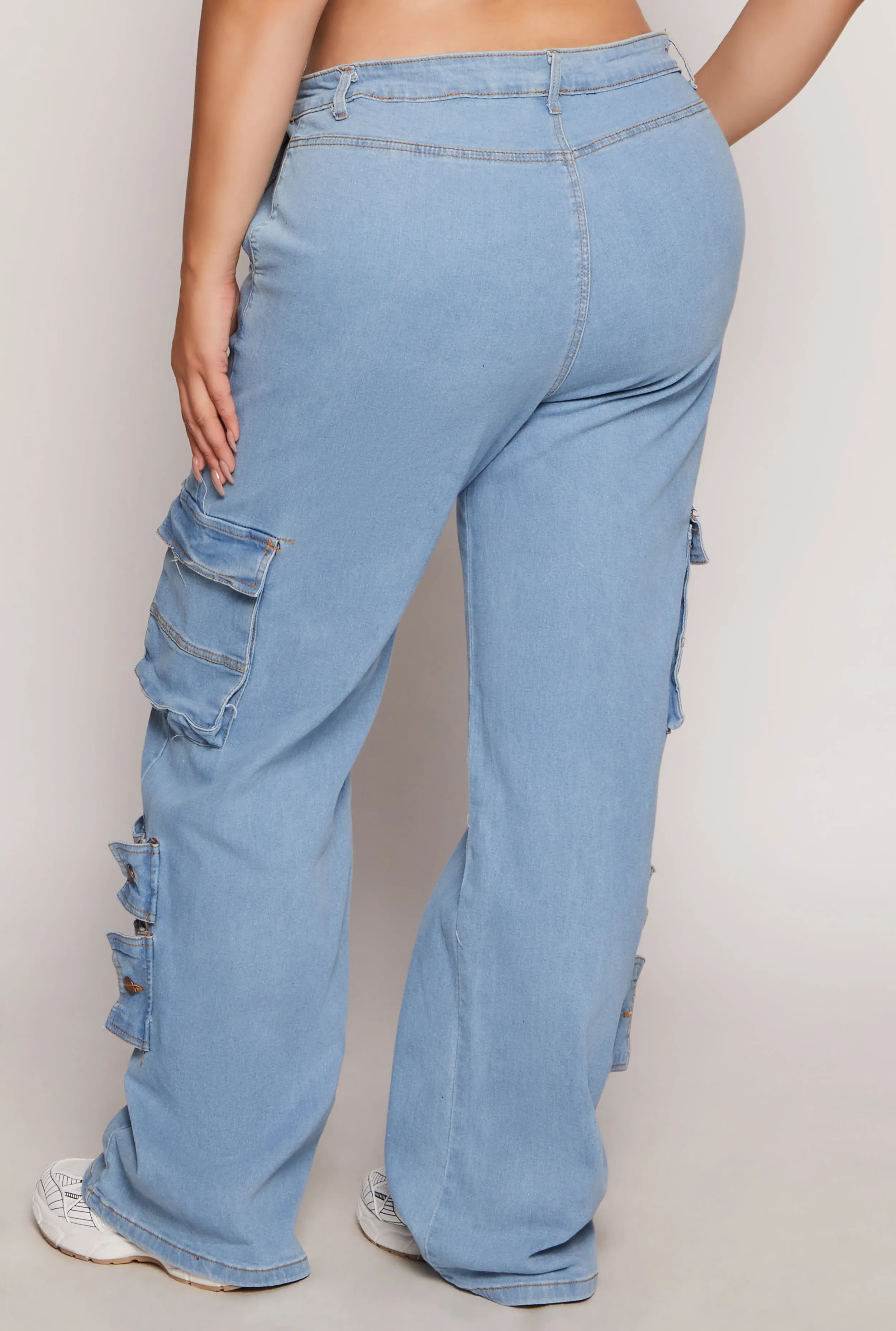 Plus Size Daisy Wide Leg Cargo Jeans sold by Rainbow product image thumbnail 3