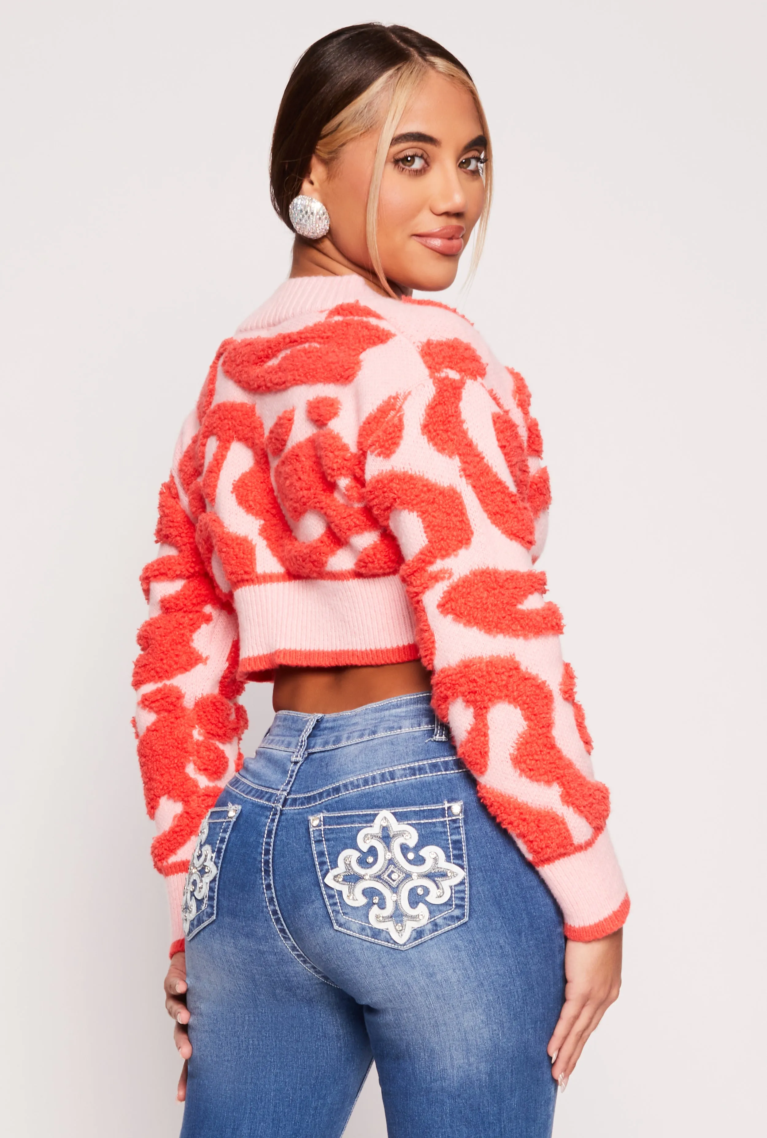 Daisy Tufted Knit Cropped Cardigan sold by Rainbow product image thumbnail 3