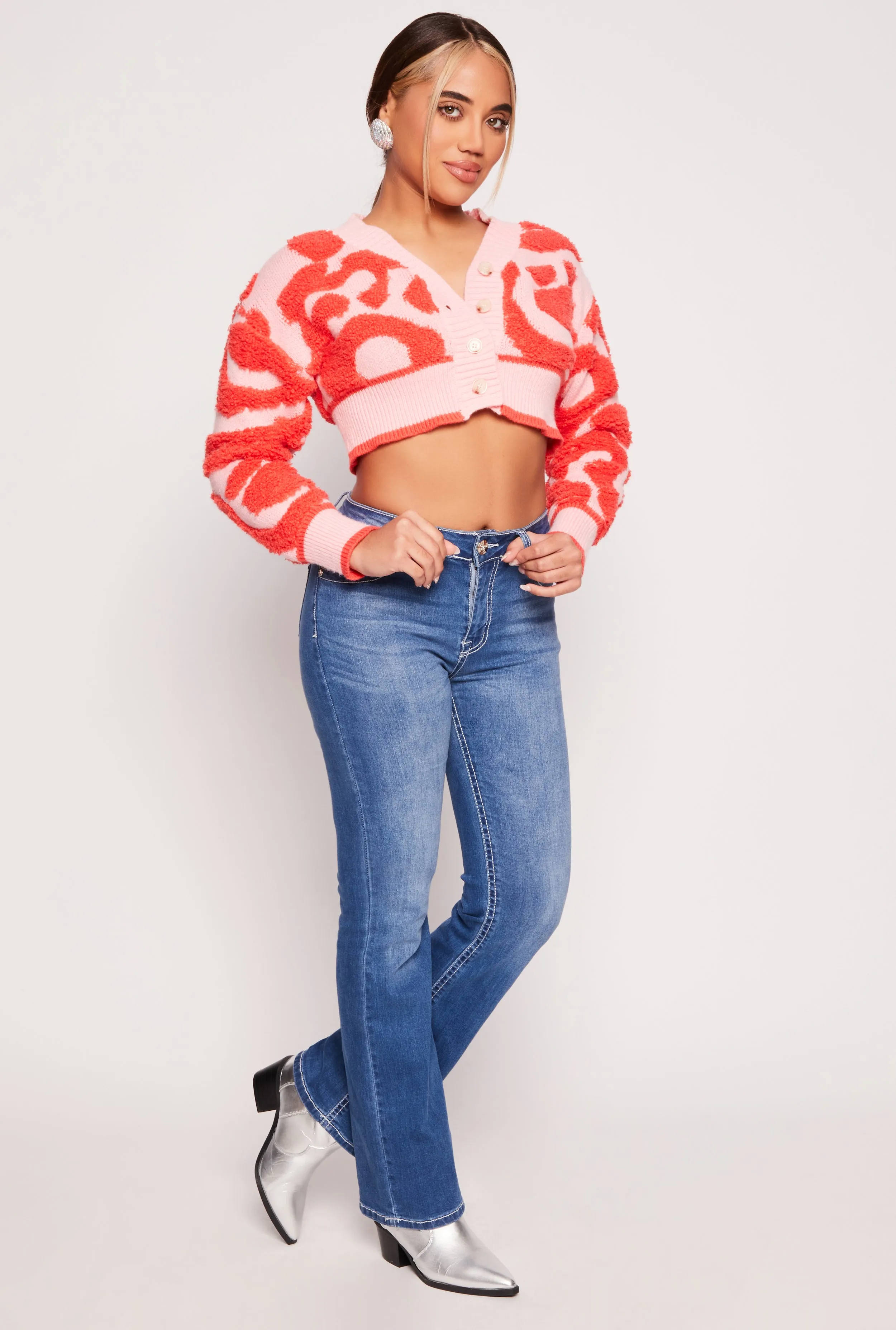 Daisy Tufted Knit Cropped Cardigan sold by Rainbow product image thumbnail 2