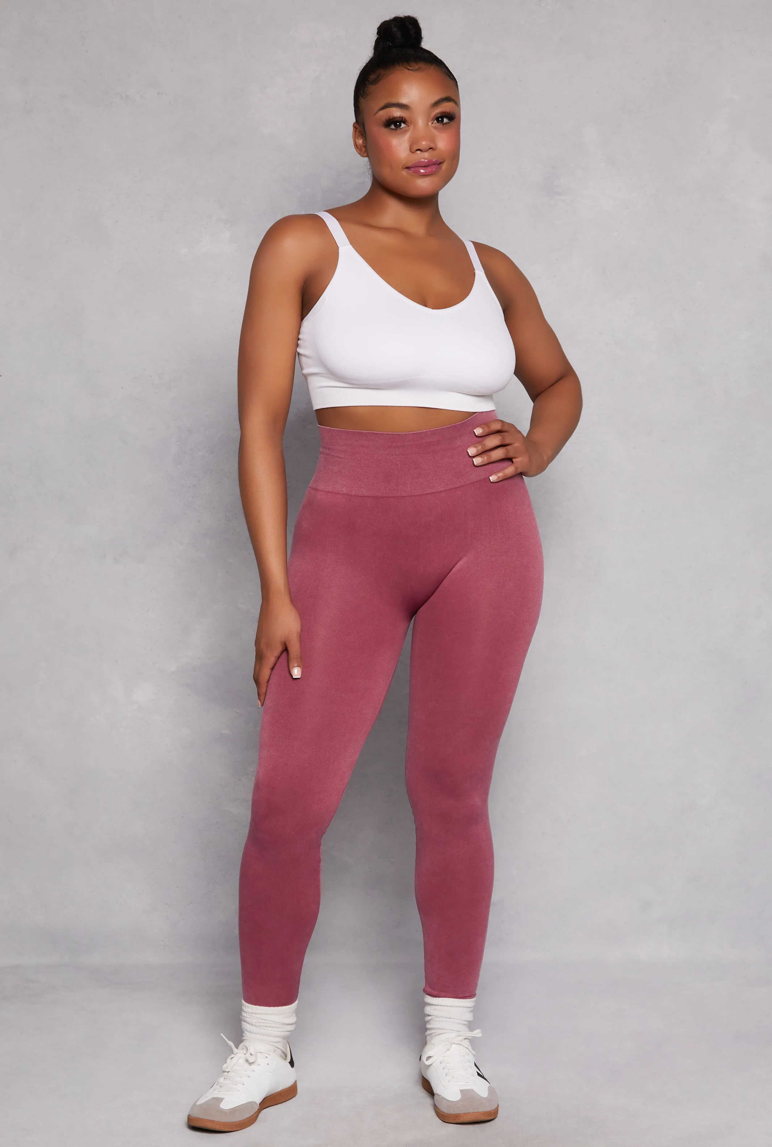 Plus Size Acid Wash High Waist Leggings sold by Rainbow