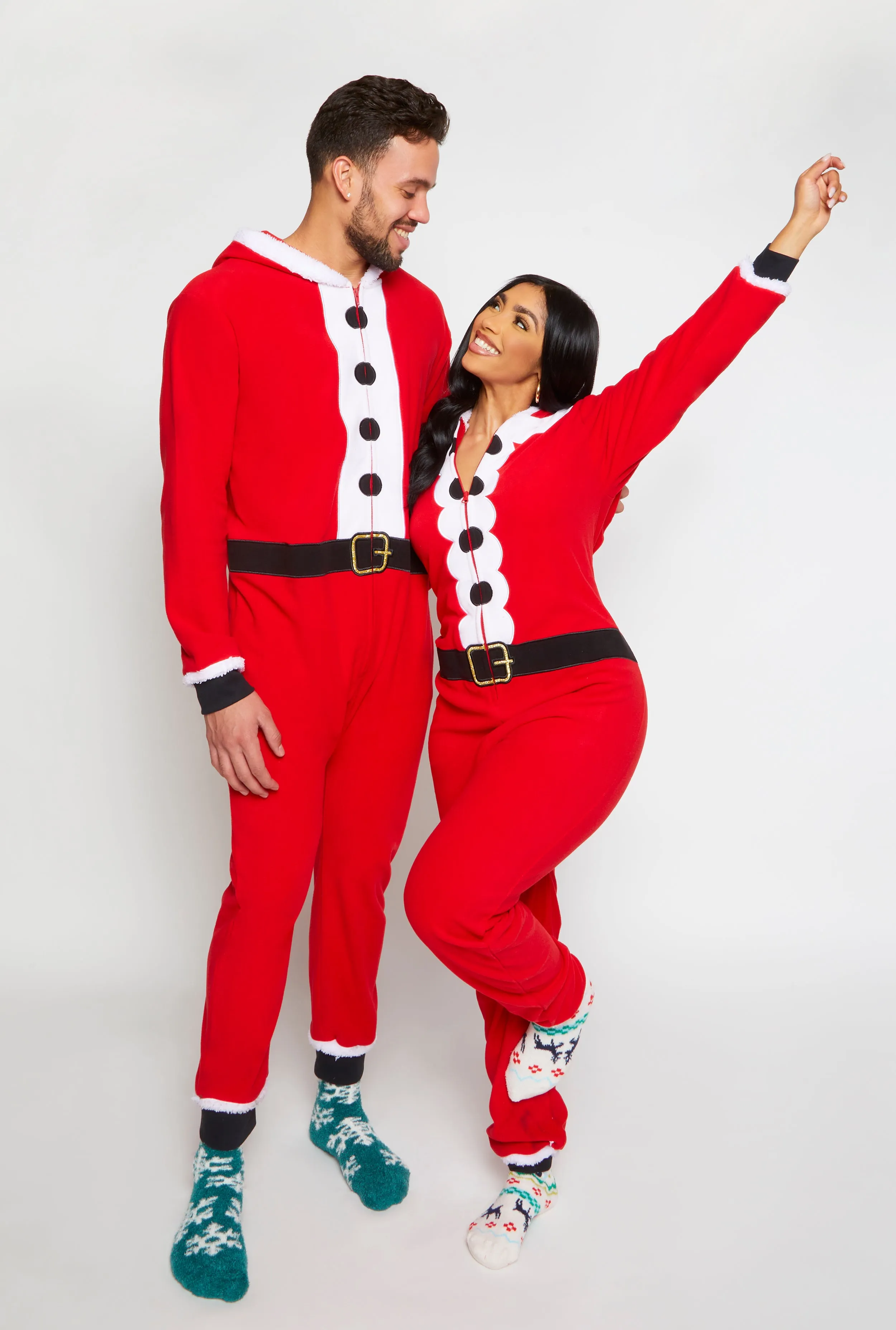 Womens Matching Mrs Clause Hooded Onesie Family Pajamas sold by Rainbow product image thumbnail 2