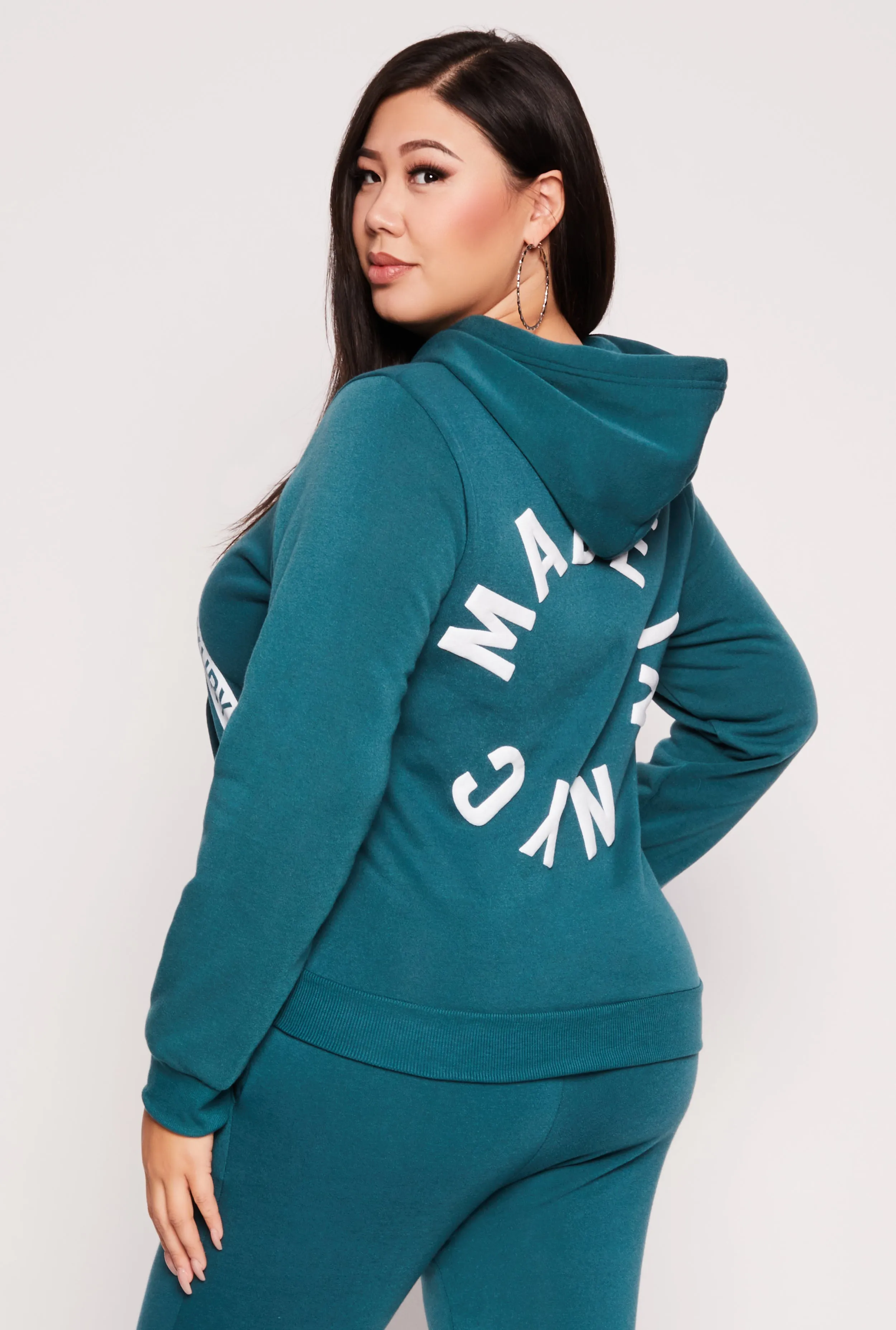 Plus Size Fleece Luxury Graphic Hoodie sold by Rainbow