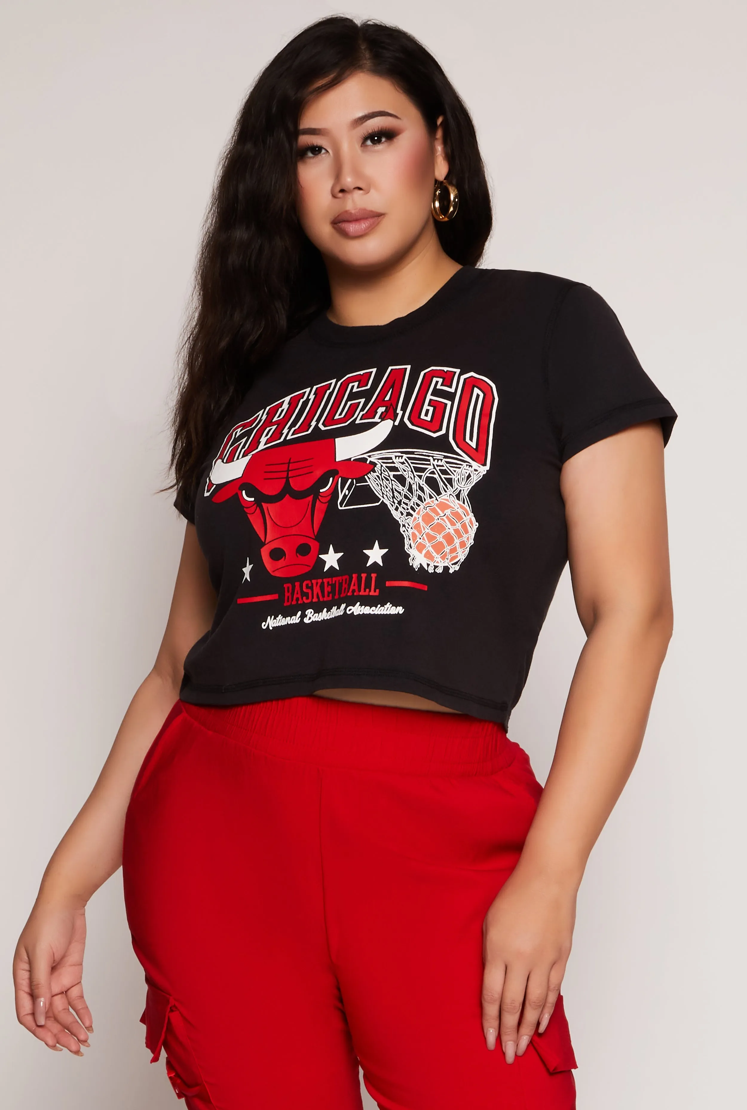 Plus Size NBA Chicago Bulls Crop Top sold by Rainbow