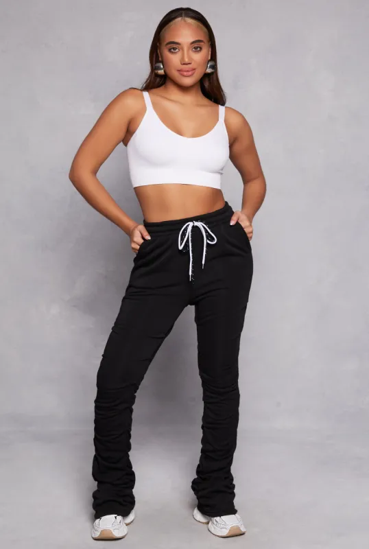 Double Drawstring Stacked Sweatpants sold by Rainbow
