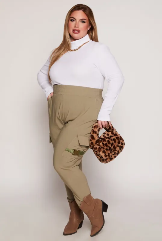 Plus Size Release Buckle Cargo Joggers sold by Rainbow