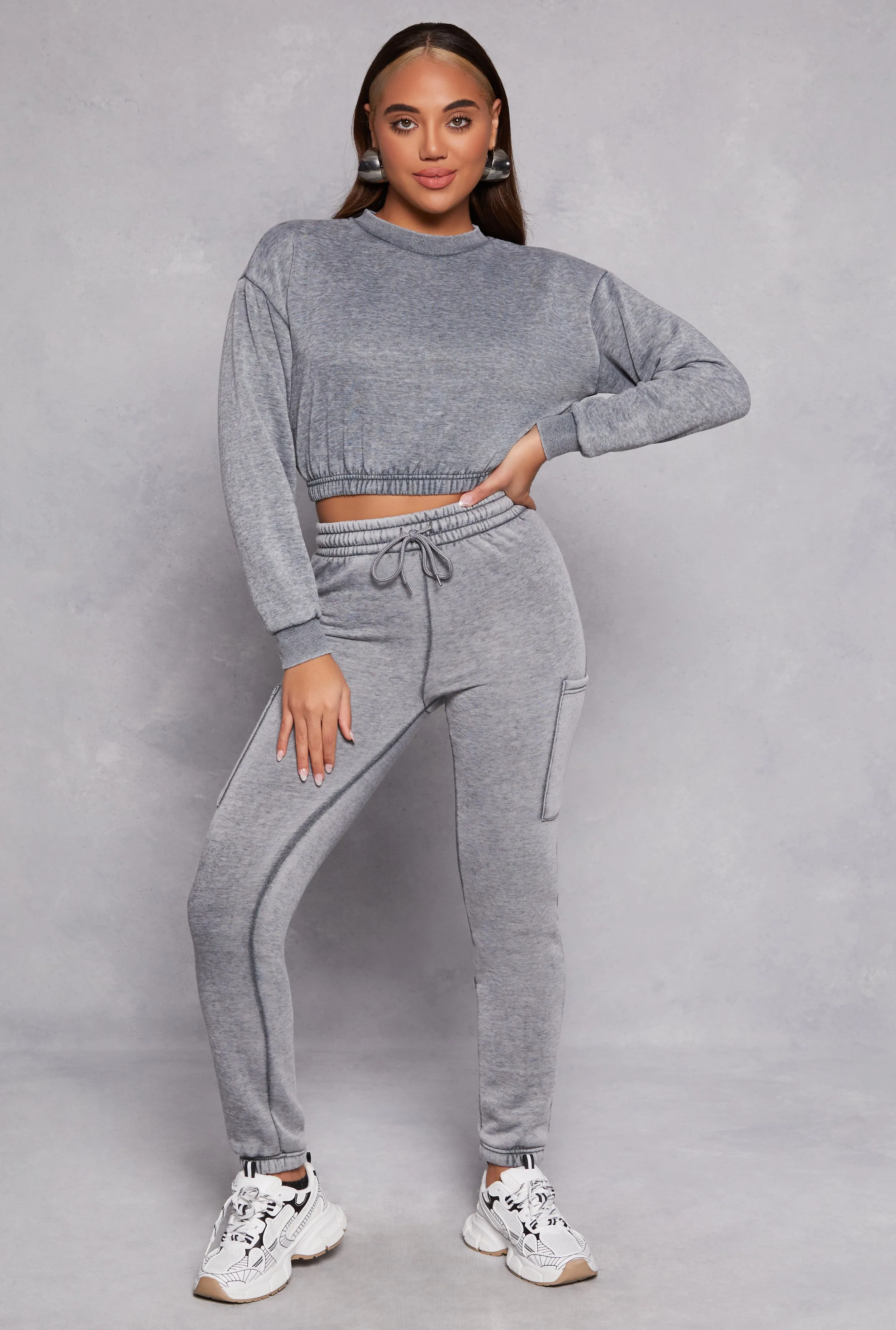 Elastic Waist Cropped Sweatshirt sold by Rainbow product image thumbnail 2