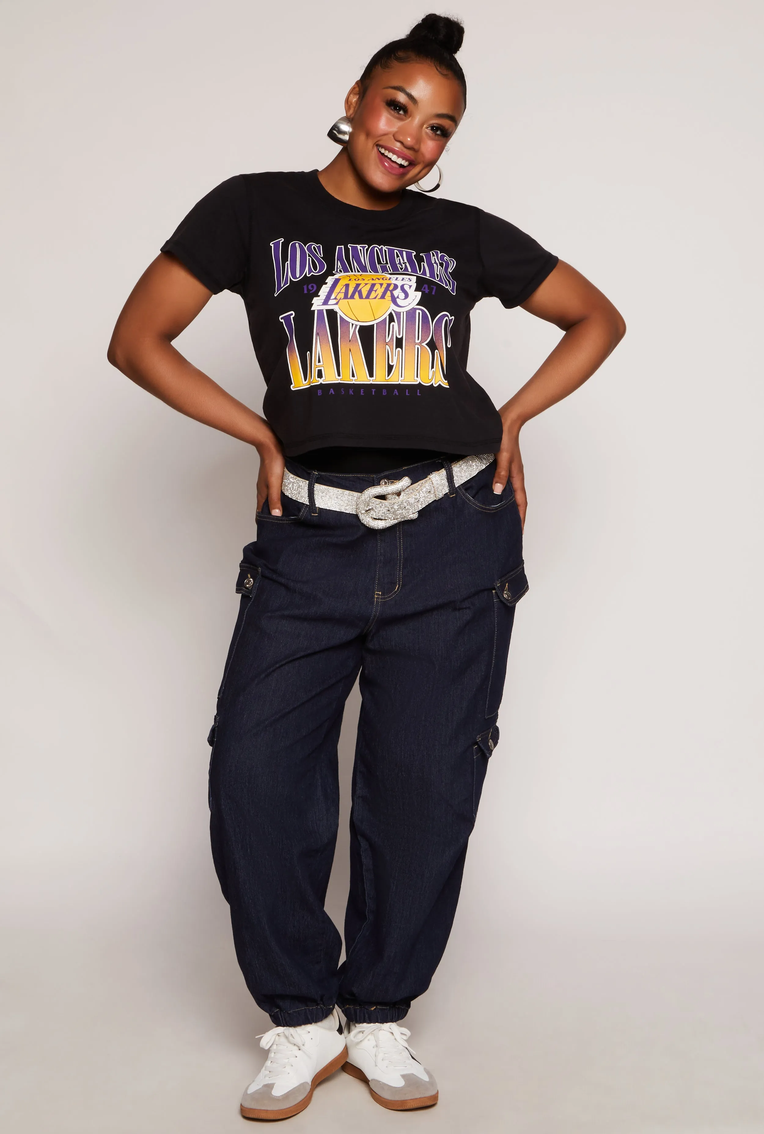Plus Size NBA Los Angeles Lakers Crop Top sold by Rainbow product image thumbnail 2
