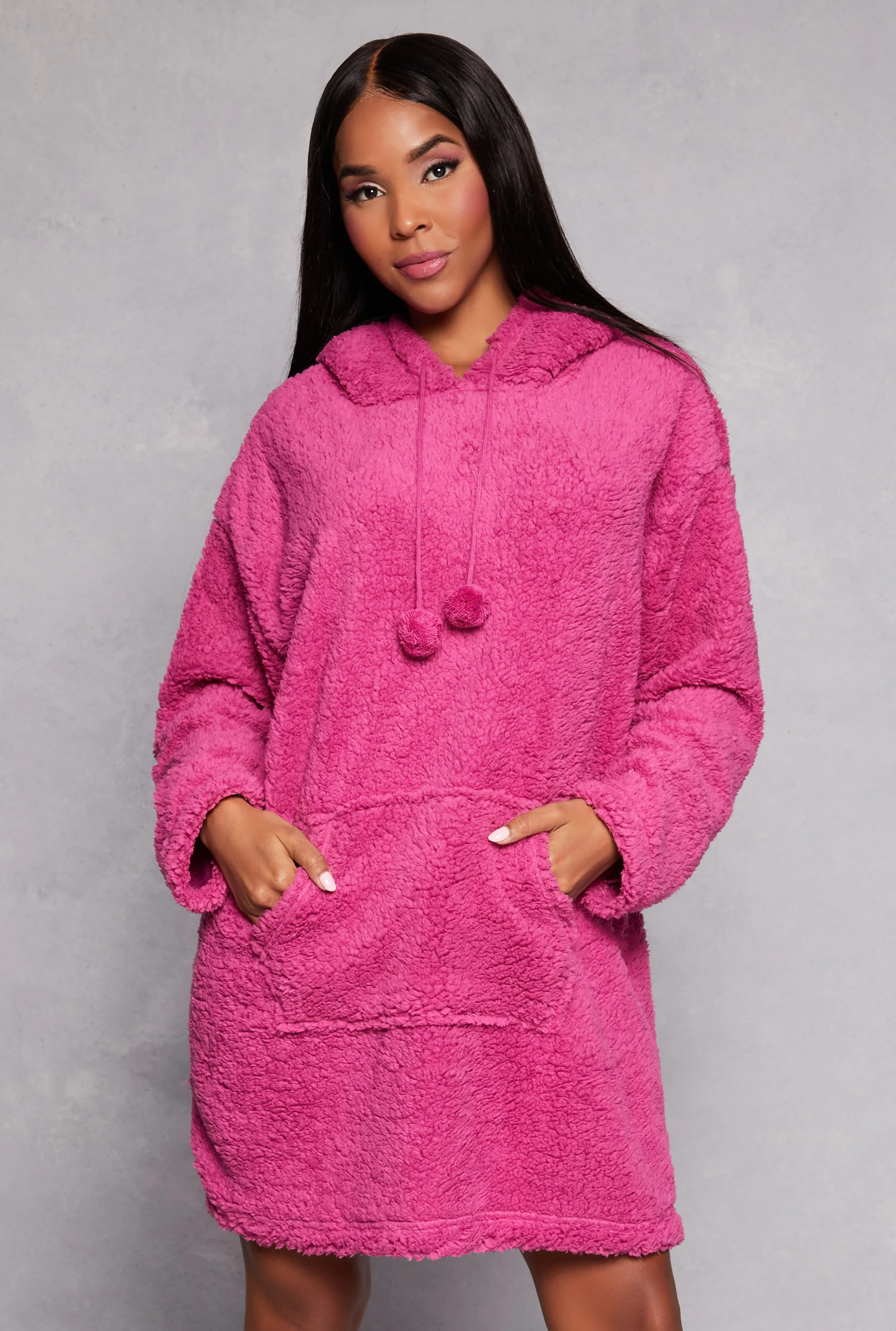 Sherpa Pom Pom Blanket Hoodie sold by Rainbow product image thumbnail 3