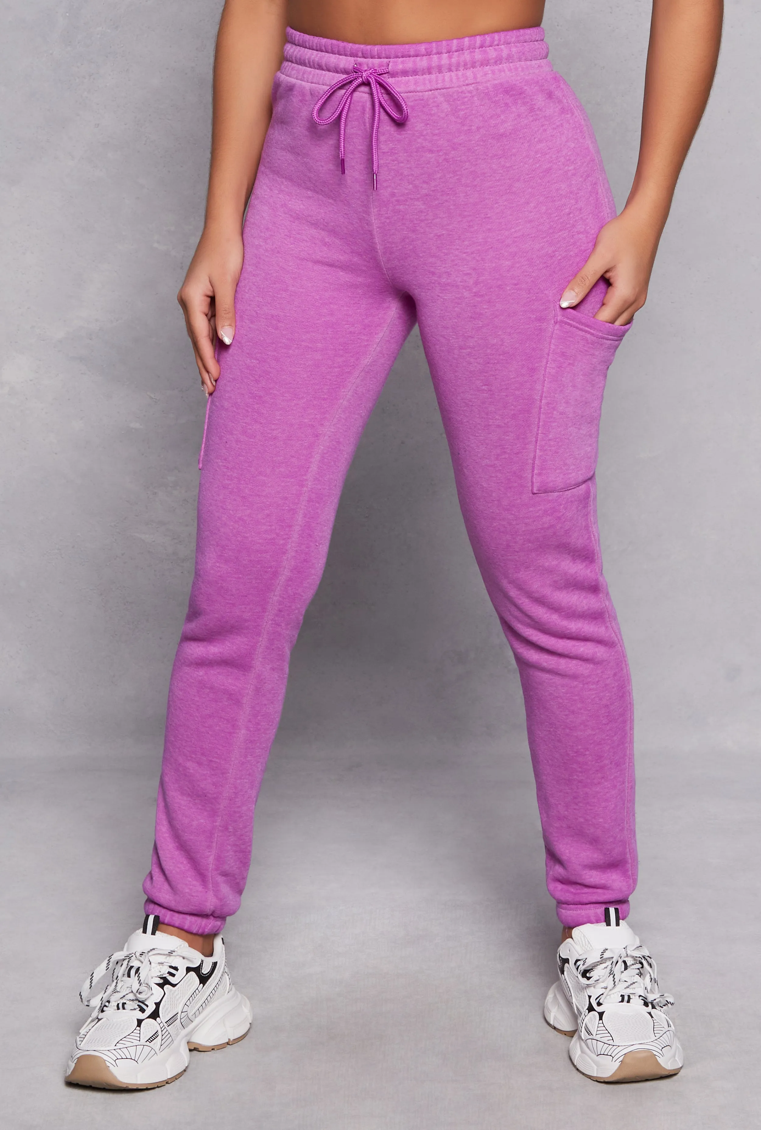 Fleece Lined Drawstring Cargo Sweatpants sold by Rainbow product image thumbnail 2