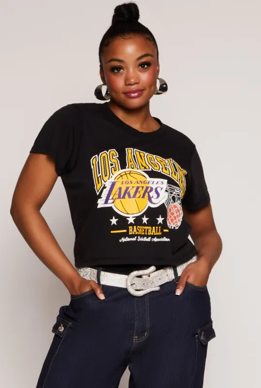 Plus Size NBA Los Angeles Lakers Graphic Crop Top sold by Rainbow