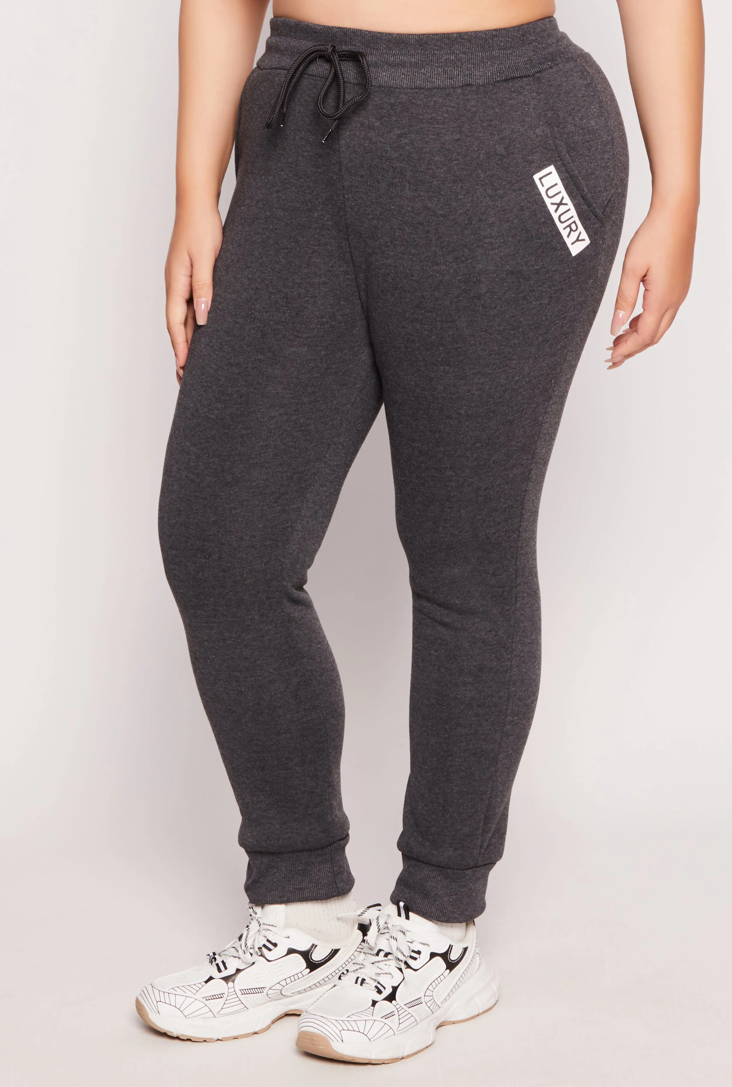 Plus Size Fleece Luxury Graphic Drawstring Joggers sold by Rainbow product image thumbnail 2