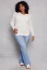 Plus Size Waffle Knit Caged Side Sweater sold by Rainbow