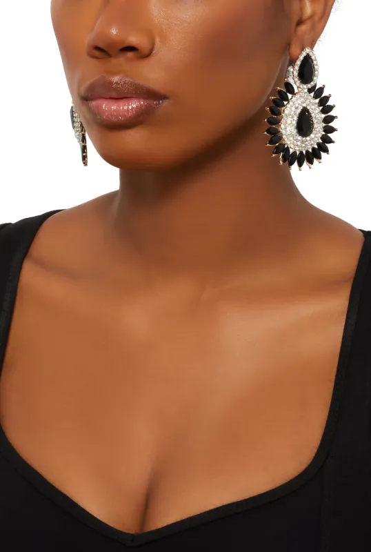 Cubic Zirconia Chandelier Drop Earrings sold by Rainbow