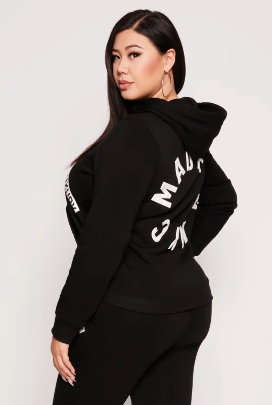 Plus Size Fleece Luxury Graphic Hoodie sold by Rainbow