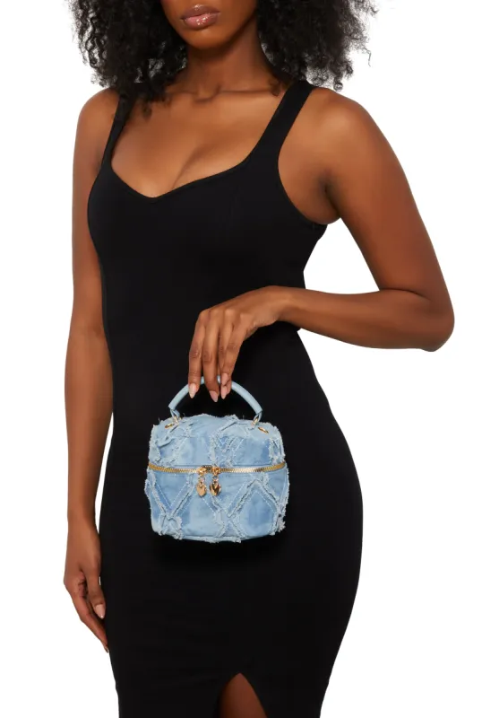 Frayed Denim Mini Crossbody Bag sold by Rainbow