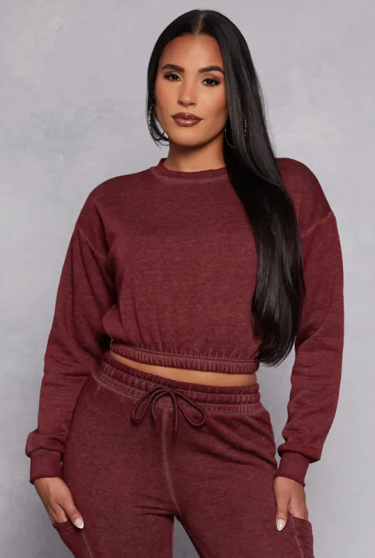 Elastic Waist Cropped Sweatshirt sold by Rainbow