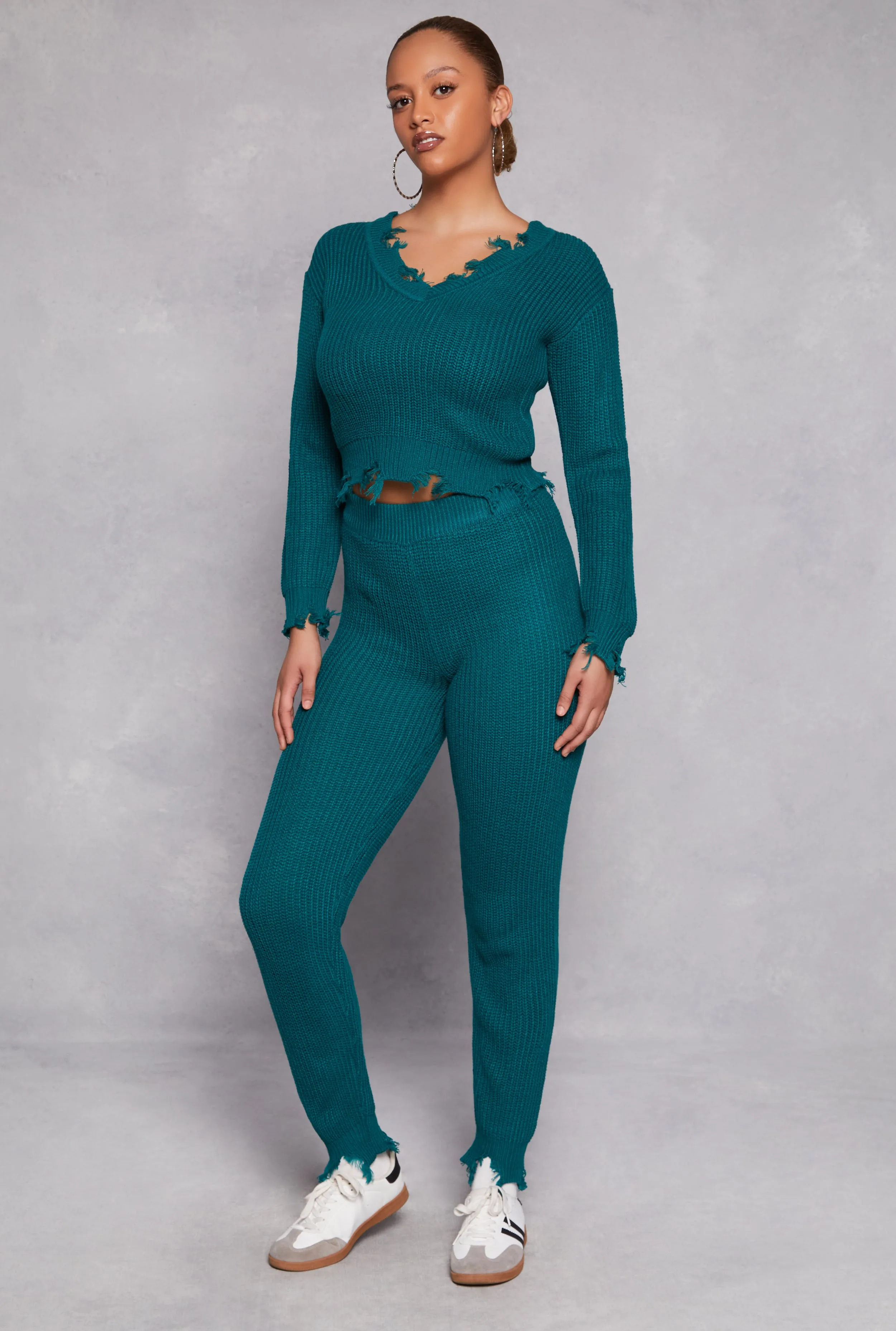 Distressed Hem Joggers sold by Rainbow