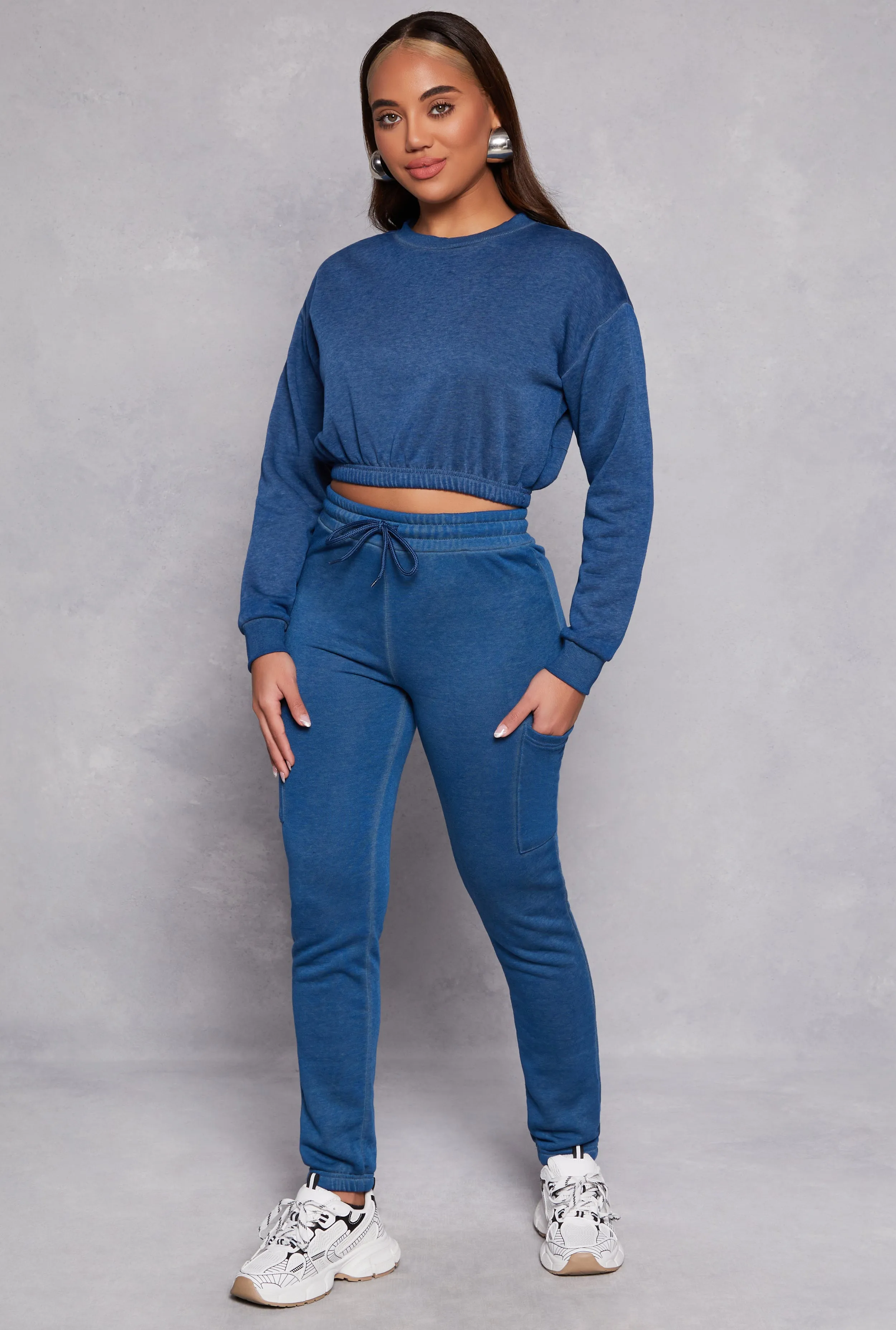 Fleece Lined Drawstring Cargo Sweatpants sold by Rainbow